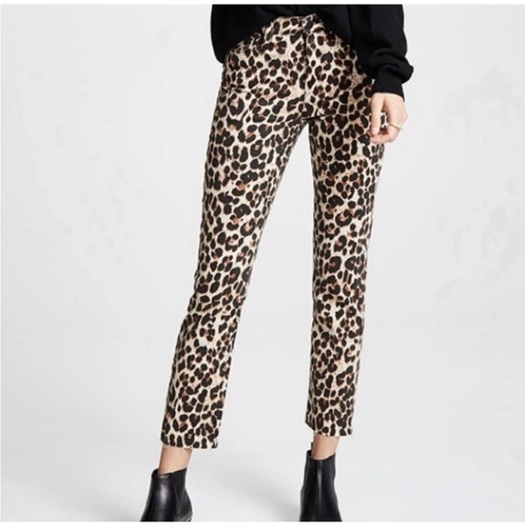 Paige Women’s HOXTON Ankle Pants Sz 32 Cheetah Animal Print Stretch Casual trend - Picture 1 of 9